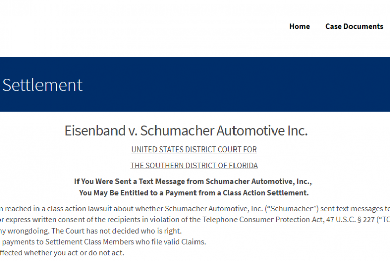 Schumacher TCPA Settlement