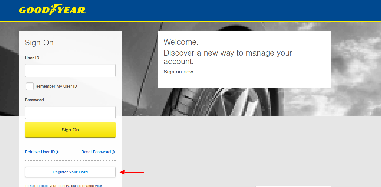 Goodyear Credit Card Register