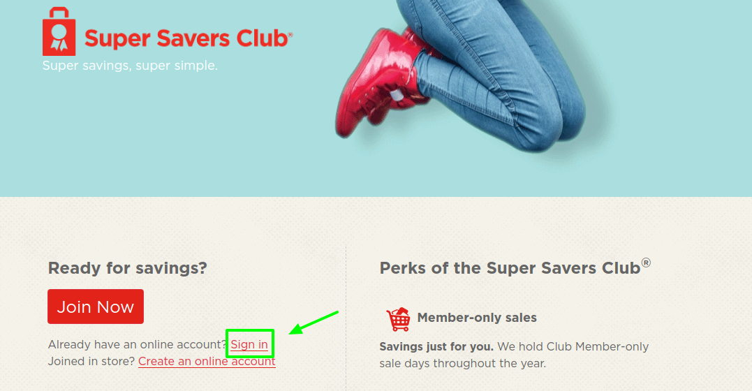 Super Savers Club Sign In