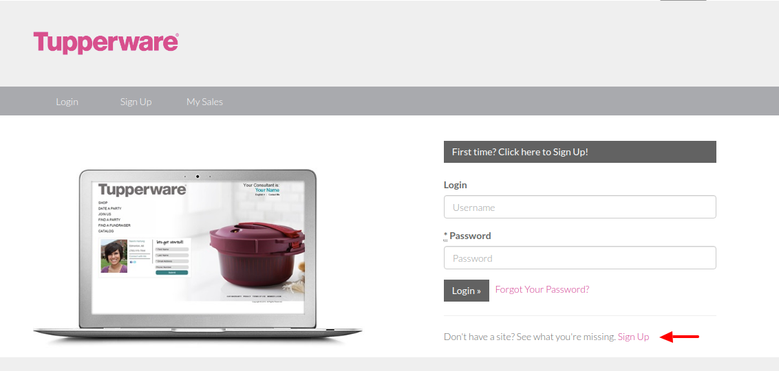 Tupperware Sign Up