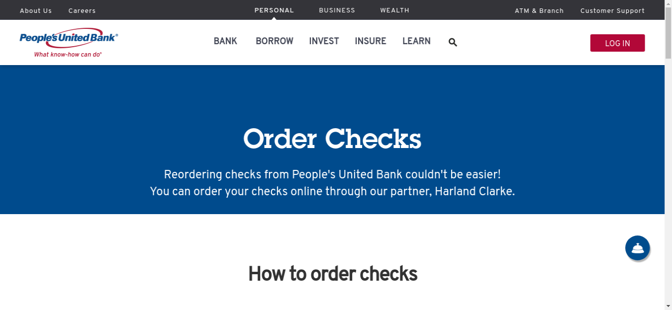Order Check from People’s United Bank Logo
