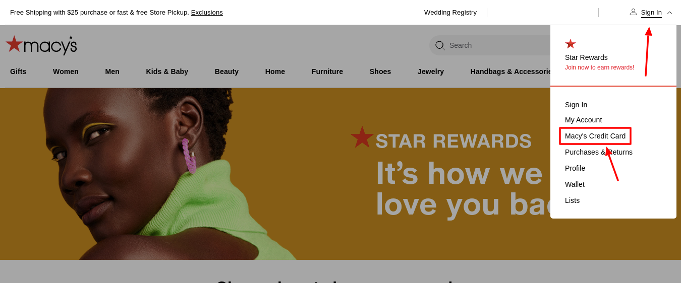 macys credit card login