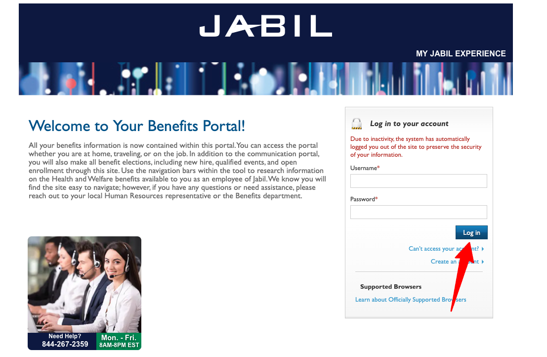 JABIL Benefits Login